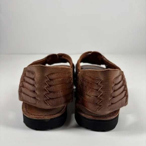 Brand X Huaraches Women's US 8.5 Brown Leather Pachuco Woven Open-Toe Sandals - Picture 4 of 16
